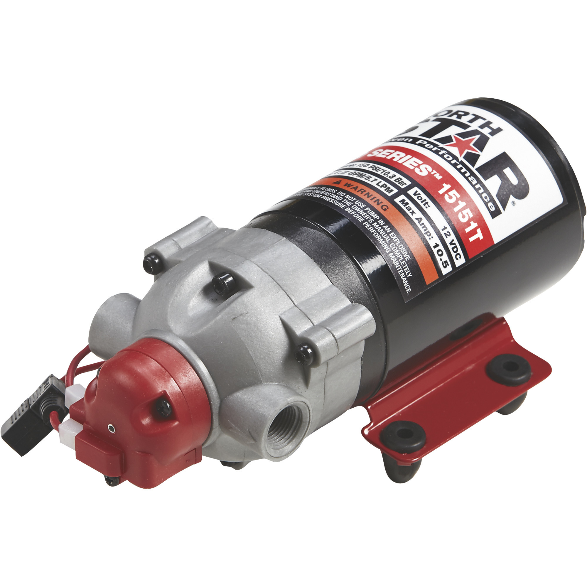 NorthStar NSQ Series 12 Volt High Pressure Sprayer Diaphragm Pump, 1.5 GPM, 150 PSI, 3/8in. NPT Ports